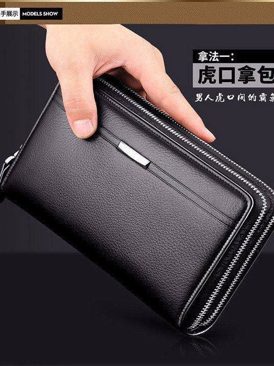 حقيبة يد رجالية كلاسيكية بملمس الجلد الناعم - Clutch-051
