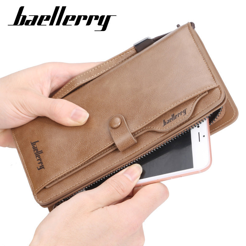 محفظة بايليري رجالية من الجلد الطبيعي مضادة للسرقة الرقمية (RFID)ماركة بايليري (Baellerry)
